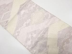 松皮菱に草花・松模様織り出し 袋帯